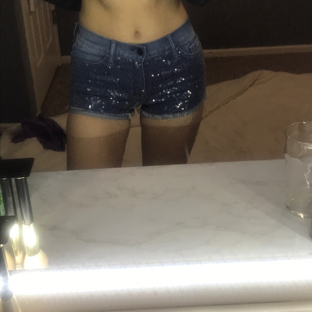 SPARKLY jean shorts